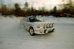 Paul Choiniere / Jeff Becker Hyundai Tiburon at the spectator corner on SS11, Hungry 5.