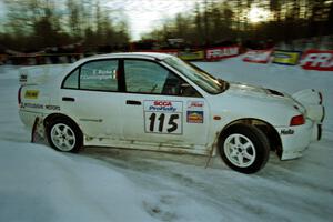 Seamus Burke / Frank Cunningham Mitsubishi Lancer Evo IV at the spectator corner on SS11, Hungry 5.