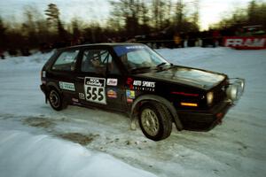 Colin McCleery / Jeff Secor VW GTI at the spectator corner on SS11, Hungry 5.