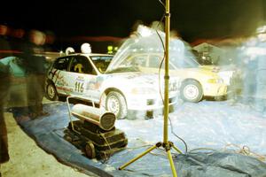 Tom Lawless / Brendan Lawless Honda Civic and John Drislane / Declan Hegarty Mitsubishi Lancer Evo IV at the final service.