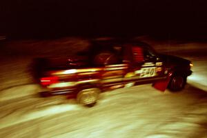 Scott Carlborn / Dale Dewald Jeep Comanche at the spectator corner on SS13, Meaford/DeCheau Lake.