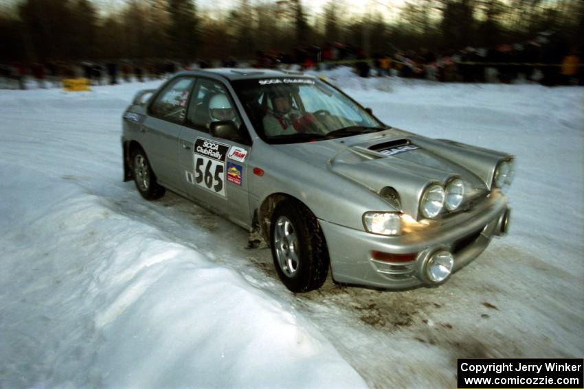 Russ Hodges / Jimmy Brandt Subaru WRX at the spectator corner on SS11, Hungry 5.