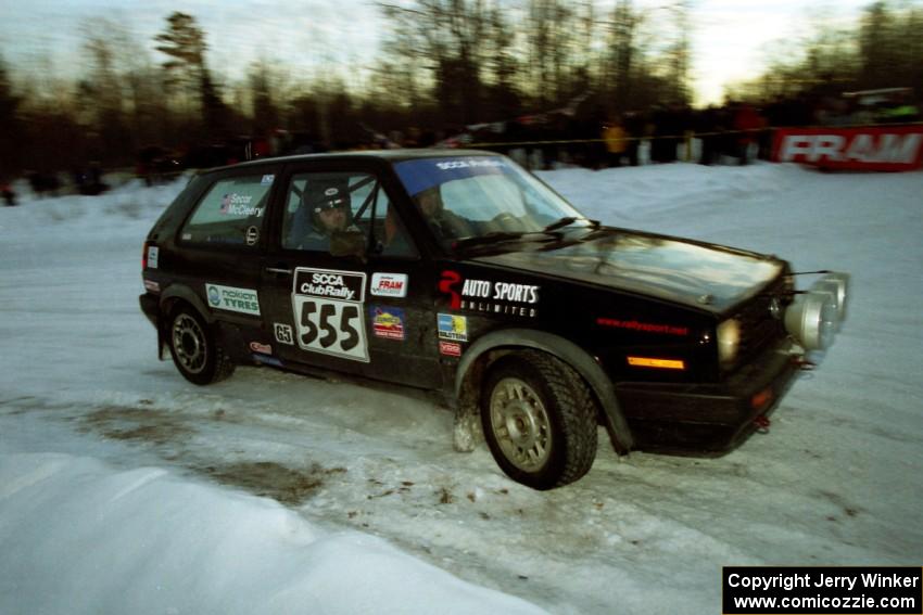 Colin McCleery / Jeff Secor VW GTI at the spectator corner on SS11, Hungry 5.