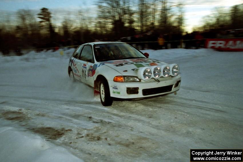 Tom Lawless / Brendan Lawless Honda Civic at the spectator corner on SS11, Hungry 5.