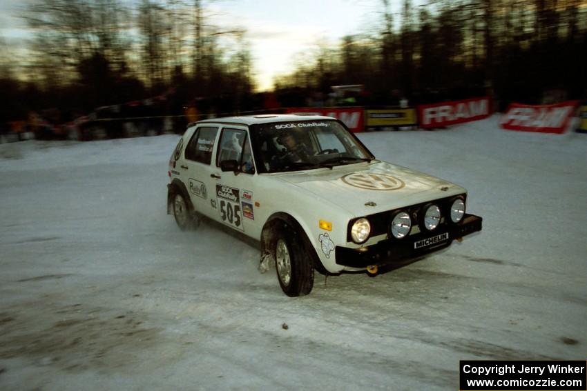 Jon Hamilton / Josh Westhoven VW Rabbit at the spectator corner on SS11, Hungry 5.