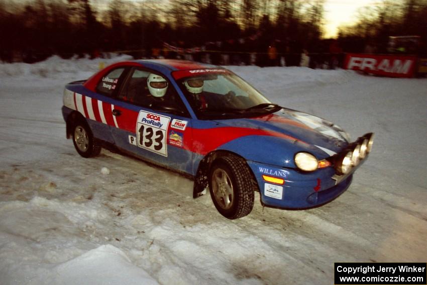 Tom Young / Jim LeBeau Dodge Neon ACR at the spectator corner on SS11, Hungry 5.