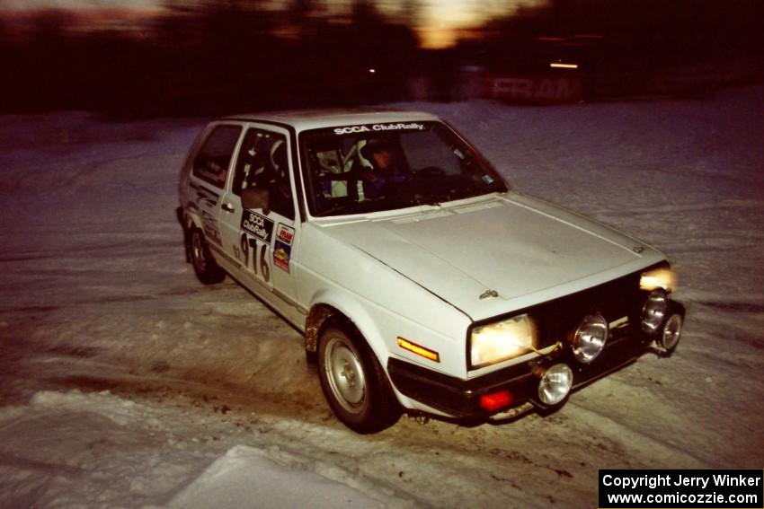 Russ Rosendale / Robin Winter VW Golf at the spectator corner on SS11, Hungry 5.