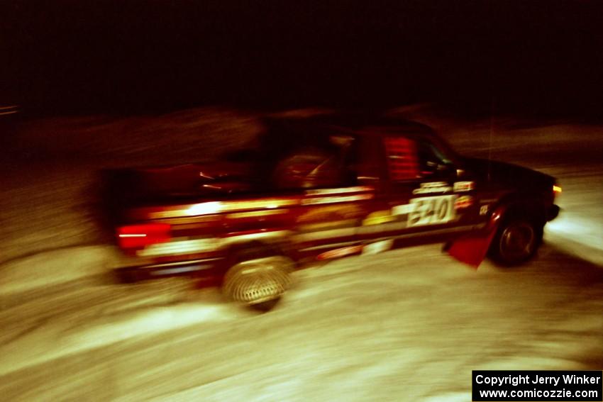 Scott Carlborn / Dale Dewald Jeep Comanche at the spectator corner on SS13, Meaford/DeCheau Lake.