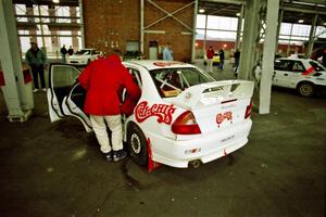 The Richard Tuthill / John Bennie Mitsubishi Lancer Evo IV at parc expose on day three.