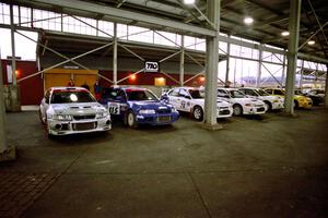 The TAD fleet of Mitsubishi Evos.