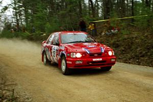 Mike Whitman / Paula Gibeault Ford Sierra Cosworth at speed on SS11, Clear Creek I.