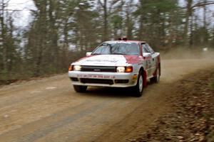 John Bogert / Daphne Bogert Toyota Celica All-trac at speed on SS11, Clear Creek I.