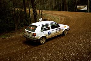 Pablo Sanfrancisco / Rob Bergstrom VW GTI at the spectator corner on SS14, White Oak Flats II.