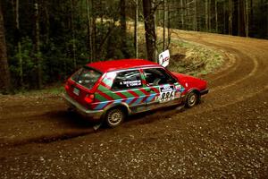 Ed Torre / Abdul Seediqiar VW GTI at the spectator corner on SS14, White Oak Flats II.