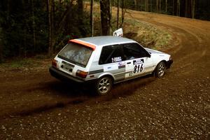 Josh Turner / Dave Disney Toyota Corolla FX-16 at the spectator corner on SS14, White Oak Flats II.