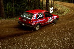 Matthew Johnson / Eric Adams VW GTI at the spectator corner on SS14, White Oak Flats II.