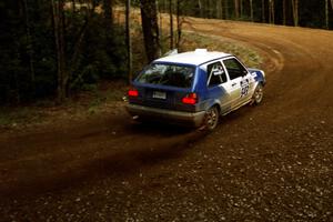 Chris Whiteman / Mike Paulin VW GTI at the spectator corner on SS14, White Oak Flats II.