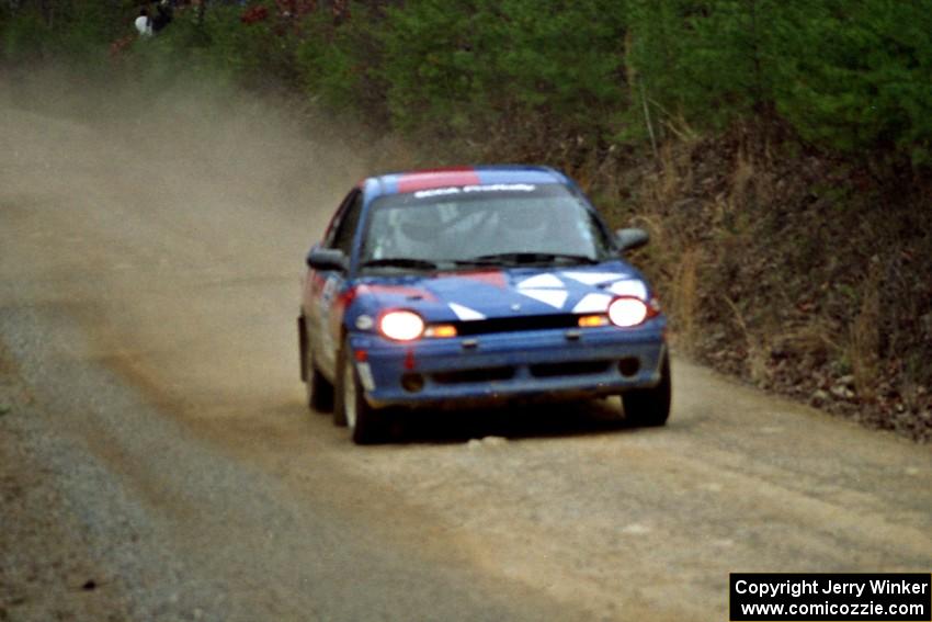 Tom Young / Jim LeBeau Dodge Neon ACR at speed on SS11, Clear Creek I.