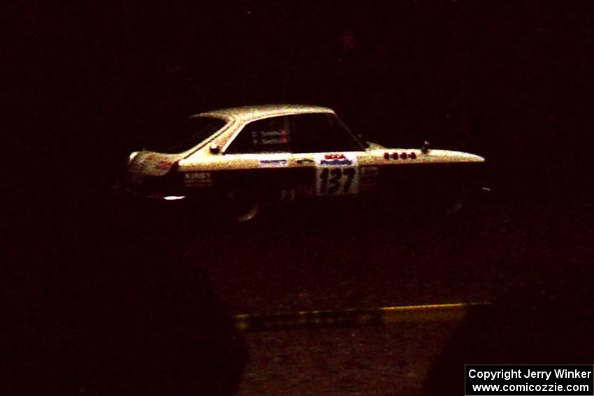 Phil Smith / Dallas Smith MGB-GT at the spectator corner on SS14, White Oak Flats II.