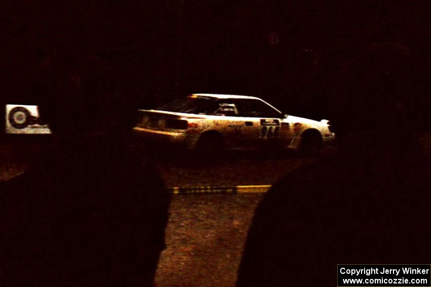 Dave Anton / Andy Coombs Toyota Celica All-trac at the spectator corner on SS14, White Oak Flats II.