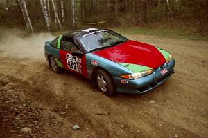 Ron Nelson / Drew Goldsmith drift their Eagle Talon through a 90-right on Indian Creek Rd., SS1.