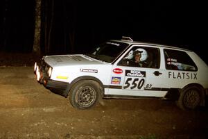 Aaron Hatz / Brendan Higgins head uphill at the crossroads hairpin in their VW GTI.