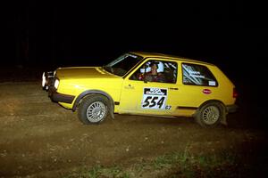 Mark Buskirk / Paul Fernandez head uphill at the crossroads hairpin in their VW GTI.