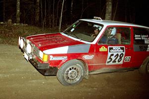 Jason Lajon / James Bialas head uphill at the crossroads hairpin in their VW GTI.