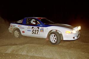 The Chris Gilligan / Joe Petersen Mitsubishi Eclipse GSX drifts through the crossroads on the final stage of the event.