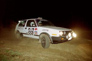 Aaron Hatz / Brendan Higgins drift through the crossroads sweeper on the final stage in their VW GTI.