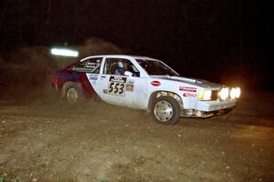 Jerry Brownell / Jim Windsor drift their Chevy Citation through the crossroads on the final stage of the rally.