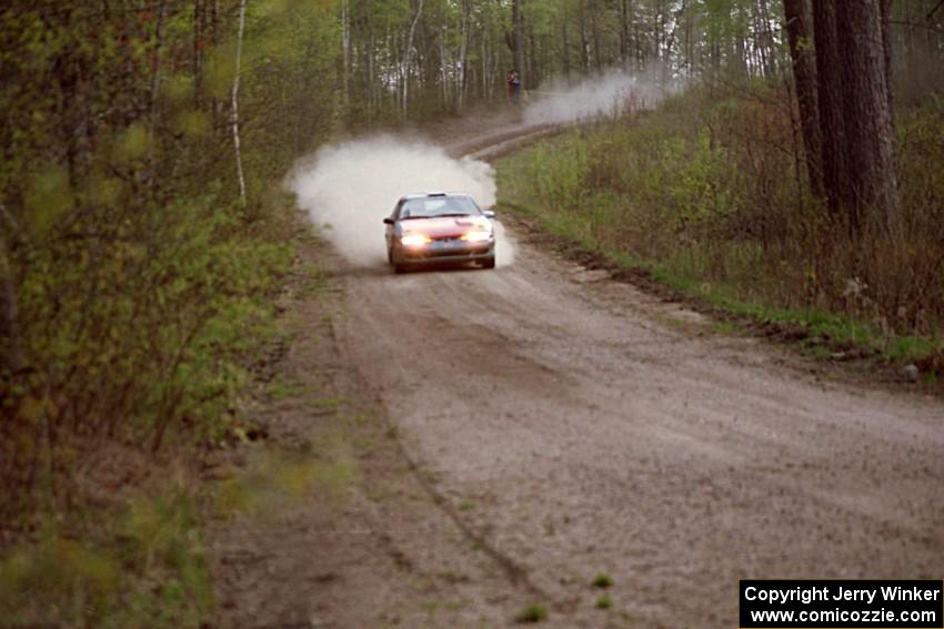 Ron Nelson / Drew Goldsmith at speed in the Two Inlets State Forest in their Eagle Talon.