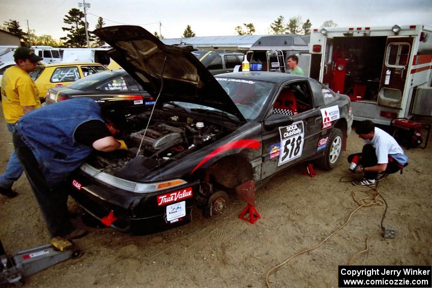 The Dennis Martin / Chris Plante Mitsubishi Eclipse GSX gets serviced in Park Rapids.