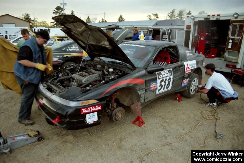 The Dennis Martin / Chris Plante Mitsubishi Eclipse GSX gets serviced in Park Rapids.