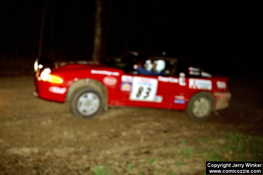 Mark Utecht / Brenda Lewis take the crossroads uphill hairpin in their Mitsubishi Eclipse GSX.