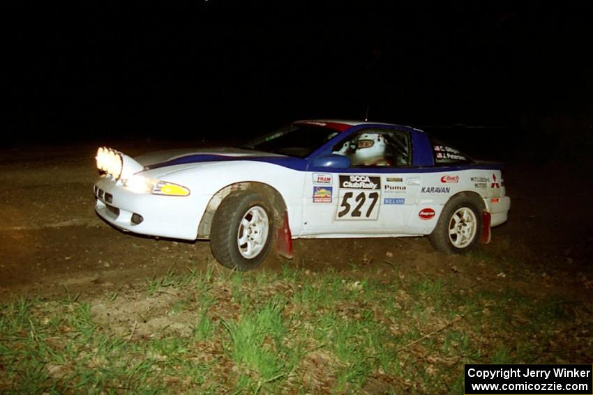 Chris Gilligan / Joe Petersen head uphill at the crossroads hairpin in their Mitsubishi Eclipse GSX.