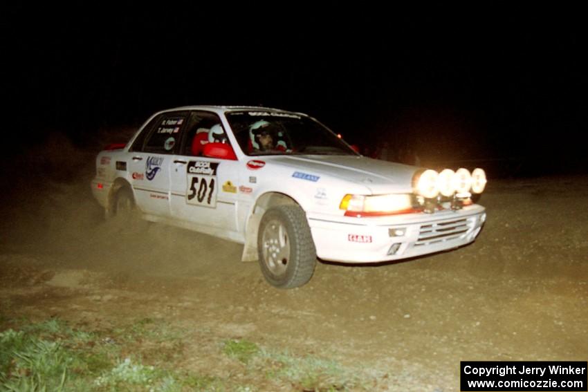 Todd Jarvey / Rich Faber drift through the crossroads sweeper on the final stage in their Mitsubishi Galant VR-4.