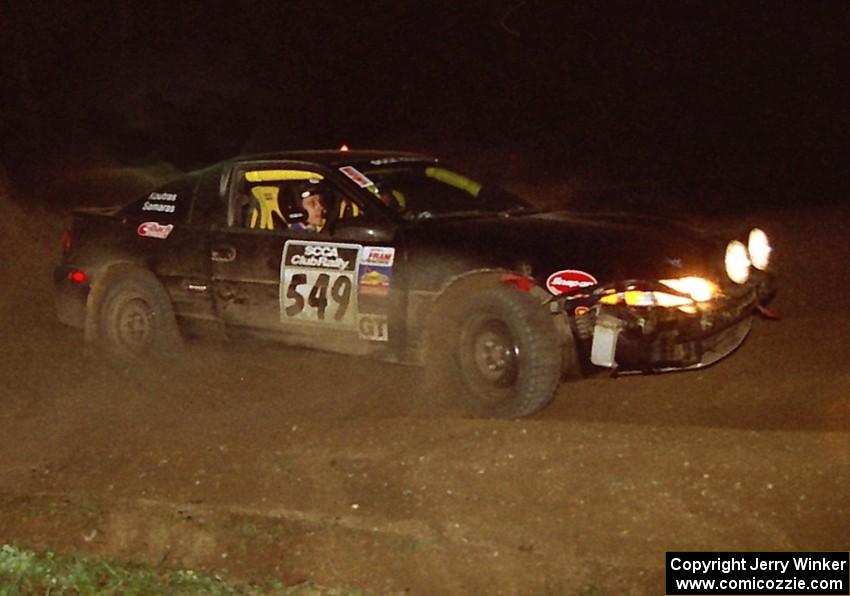 Thanasi Samaras / Constantine Koutras drift their Eagle Talon heads through the crossroads on the final stage of the event.