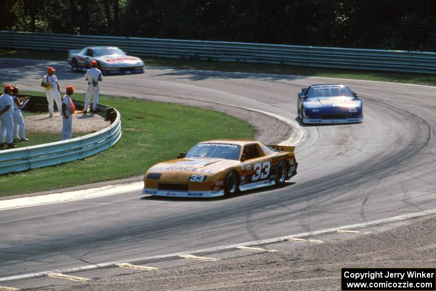 Scott Sharp's Chevy Camaro, Jack Baldwin's Chevy Camaro and Greg Pickett's Chevy Camaro