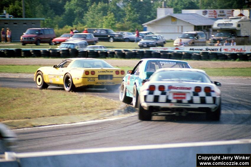 Kim Baker's Chevy Corvette leads Boris Said III's Ford Saleen Mustang SC and R.K. Smith's Chevy Corvette