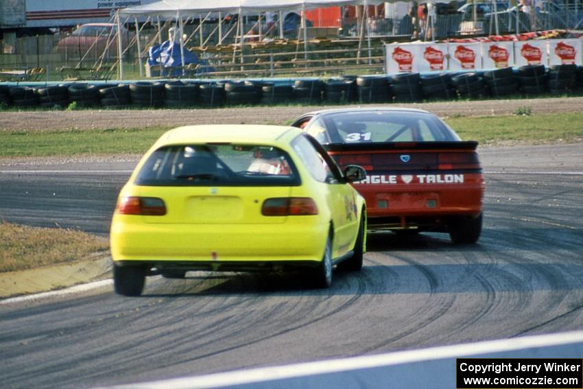 Oscar Peralta's Eagle Talon ES and Forrest Granlund's Honda Civic Si