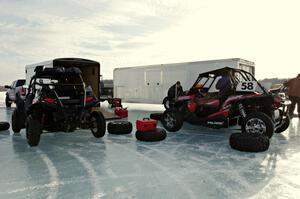 Two of the UTVs that compete in Time Attack between sprint races.