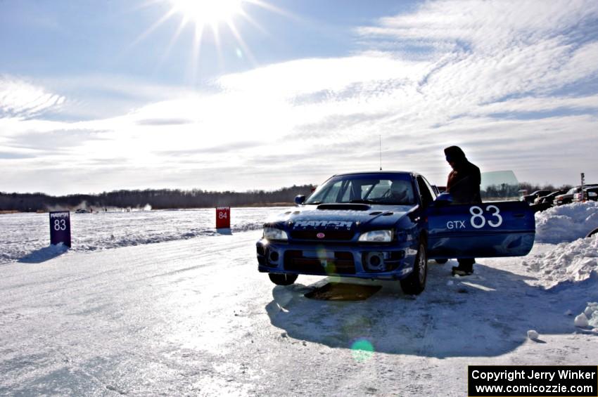 Dave Cammack / Mark Utecht / DS Subaru Impreza 2.5RS in the pits between races