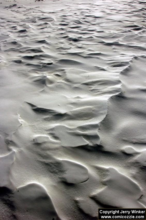 Blowing snow ripples on the top of Rush Lake