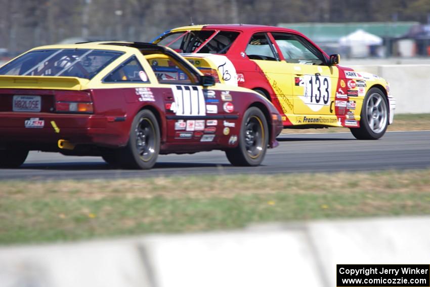 Tubby Butterman Racing 1 BMW 325i passes Gopher Broke Racing Nissan 300ZX
