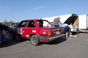 Cheap Shot Racing BMW 325is after the race.