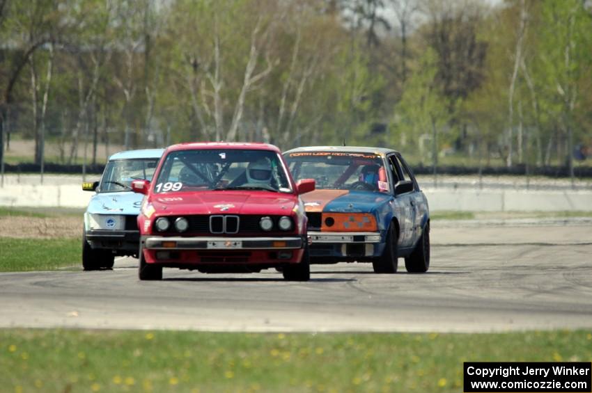 Cheap Shot Racing BMW 325is, North Loop Motorsport BMW 325 and Fart-Hinder Racing SAAB 900S