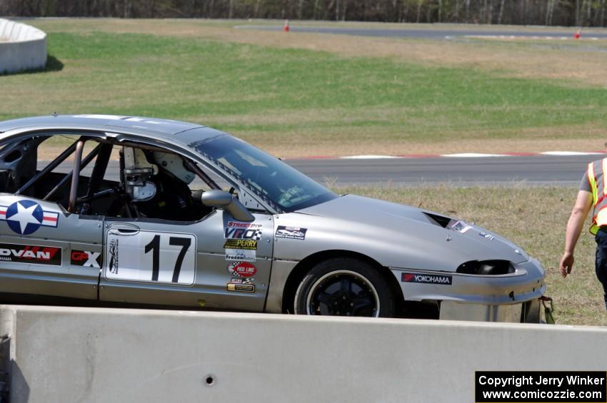 Errora Olds Aurora stops at turn four after losing all coolant.