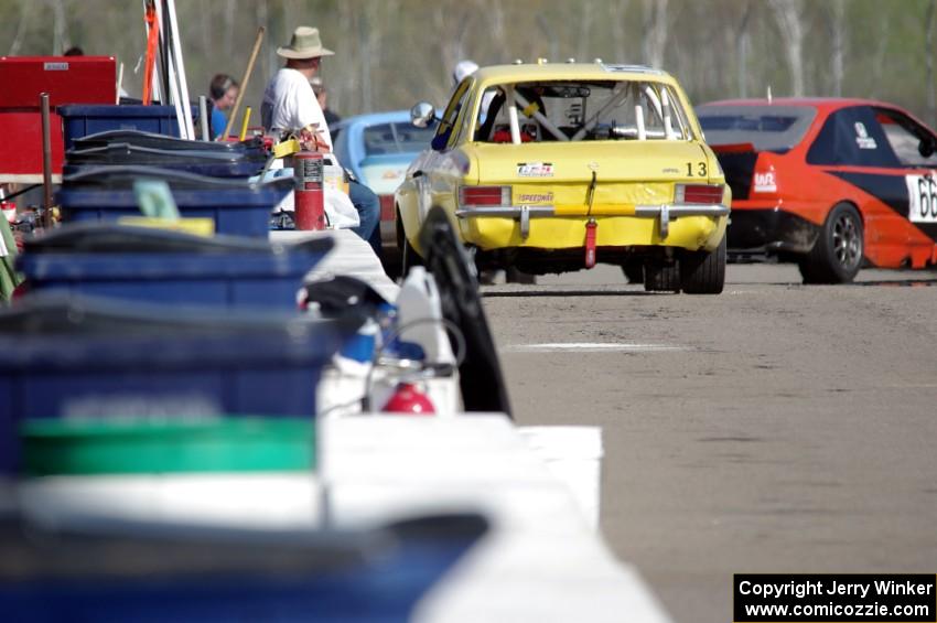 Richard Nixon Racing Opel Ascona in pit lane after the race.