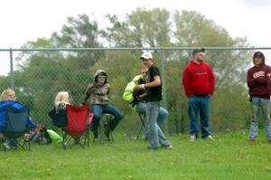 Folks hanging out between runs during the lunch break.